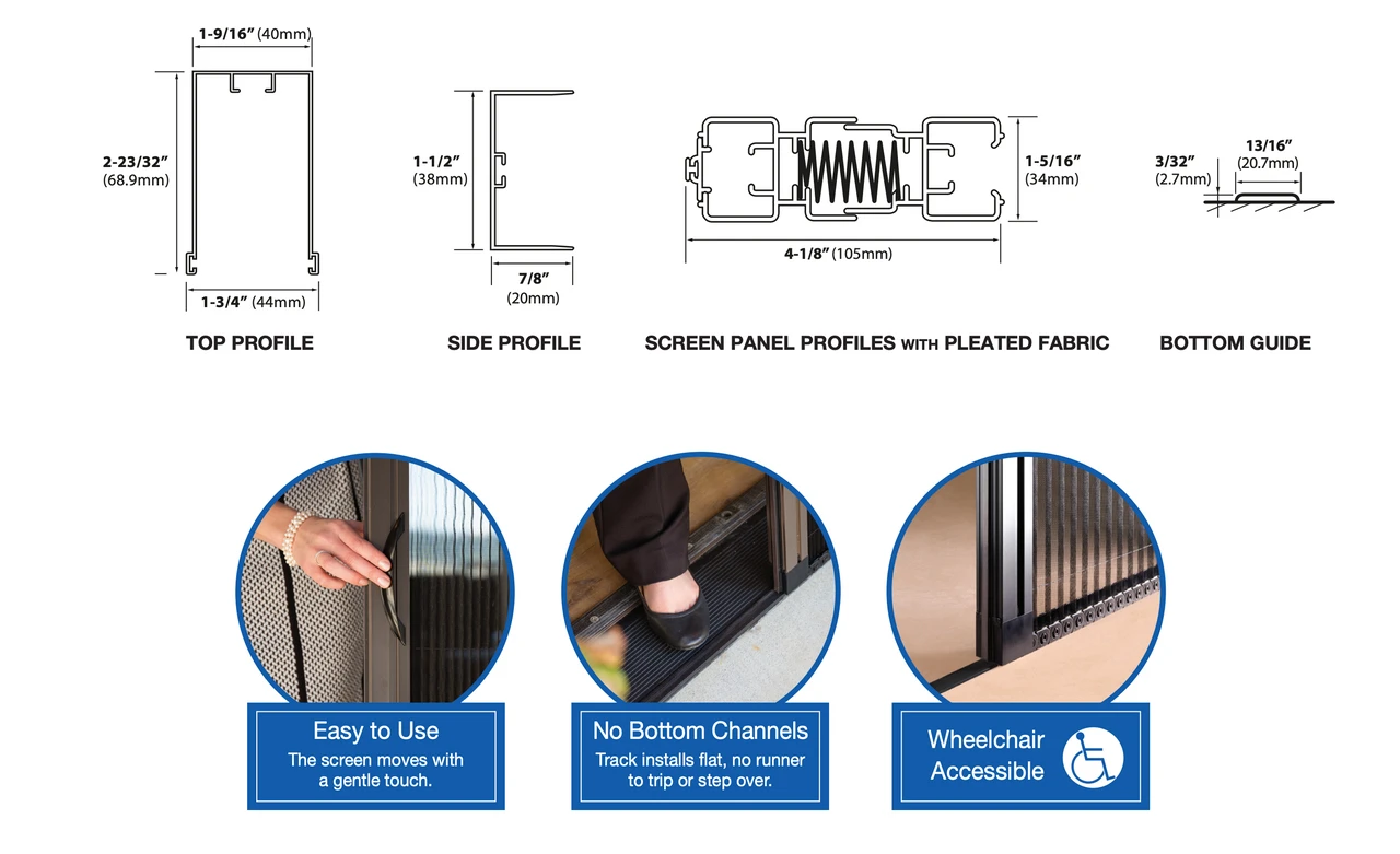 Sheer Classic Single Panel Retractable Screen - Large Openings - Image 4